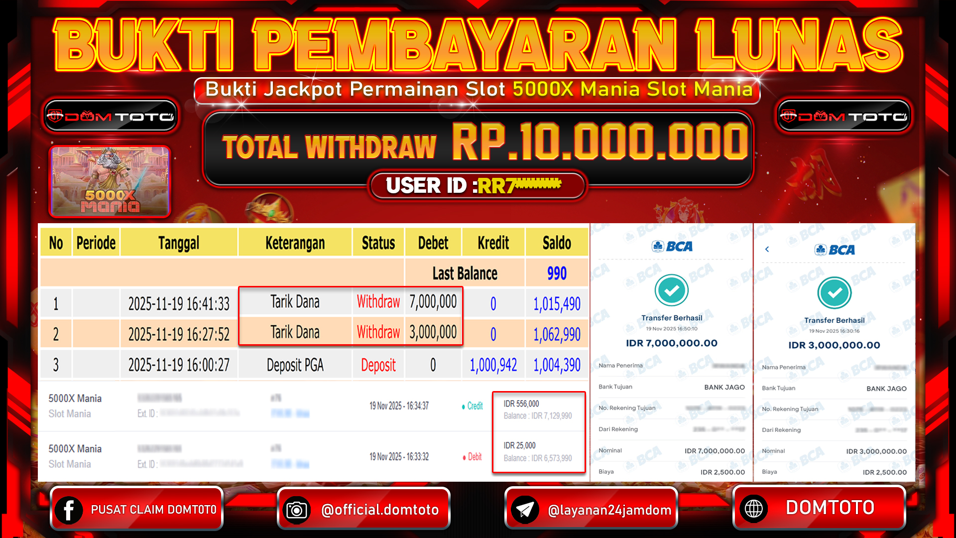 JACKPOT SLOT 5000X Mania Slot Mania 19 NOVEMBER 2025